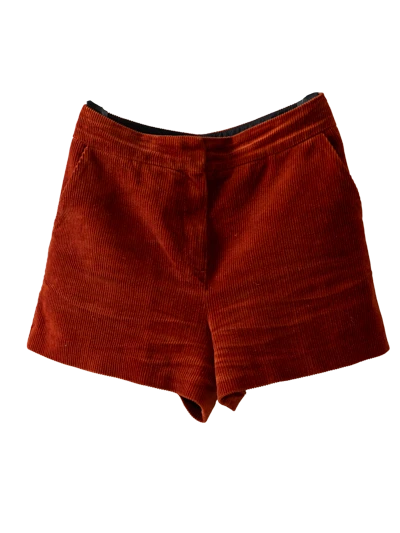 Orange Corduroy Maje Shorts